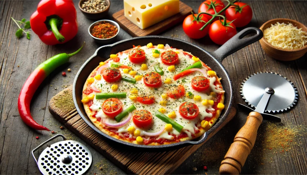 Homemade Kadhai Pizza