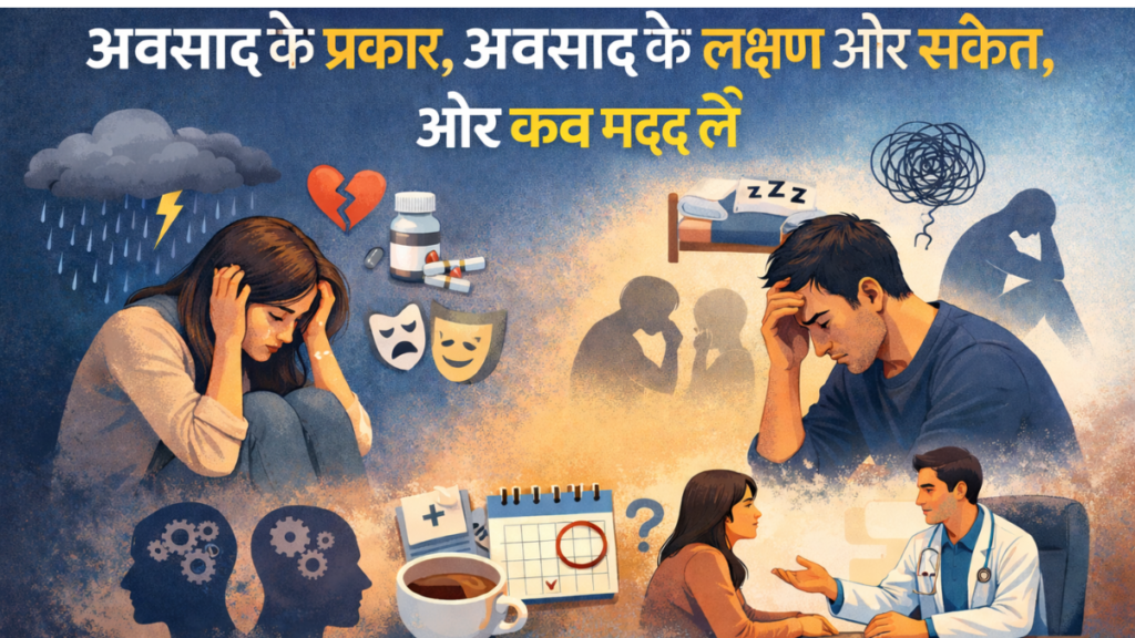 अवसाद के प्रकार, अवसाद के लक्षण और संकेत, और कब मदद लें अवसाद