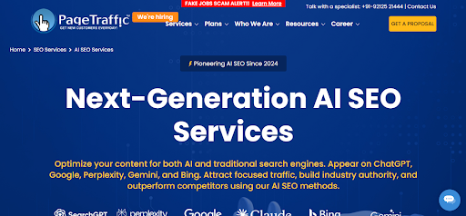 Top 10 Best GEO & AIO Agencies in India for AI Search Optimization in 2026 3 PageTraffic